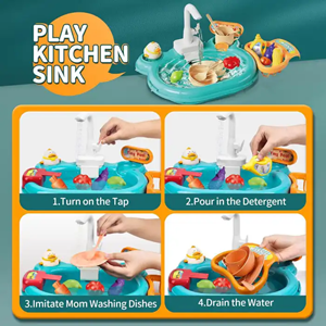 اسباب بازی سینک ظرفشویی و سرسره ماهی آبی Dream Play Pool 2 in 1_اسباب بازی